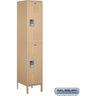 18-inch Wide Double Tier Standard Metal Locker - 1 Wide - 6 Feet High - 18-inch Deep by Salsbury – Tan – Assembled by Salsbury