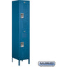 18-inch Wide Double Tier Standard Metal Locker - 1 Wide - 6 Feet High - 18-inch Deep by Salsbury – Blue – Assembled by Salsbury