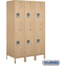 18-inch Wide Double Tier Standard Metal Locker - 3 Wide - 6 Feet High - 21-inch Deep by Salsbury – Tan – Assembled by Salsbury