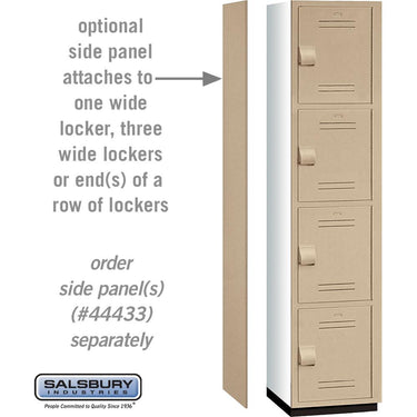 18-inch Wide Four Tier Heavy Duty Plastic Locker - 1 Wide - 6 Feet High - 18-inch Deep - Tan by Salsbury – Default Title by Salsbury (view 2)