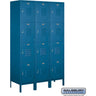 18-inch Wide Four Tier Standard Metal Locker - 3 Wide - 6 Feet High - 18-inch Deep by Salsbury – Blue – Assembled by Salsbury