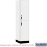 18-inch Wide Premier Wood Locker - Double Tier-1 Wide - 6 Feet High - 21-inch Deep by Salsbury – Arctic White – Black Hasps by Salsbury