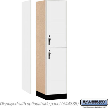18-inch Wide Premier Wood Locker - Double Tier-1 Wide - 6 Feet High - 21-inch Deep by Salsbury – Arctic White – Black Hasps by Salsbury (view 2)