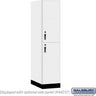 18-inch Wide Premier Wood Locker - Double Tier-1 Wide - 6 Feet High - 24-inch Deep by Salsbury – Arctic White – Black Hasps by Salsbury