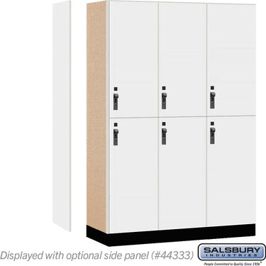 18-inch Wide Premier Wood Locker - Double Tier-3 Wide - 6 Feet High - 18-inch Deep by Salsbury – Arctic White – Black Hasps by Salsbury (view 2)