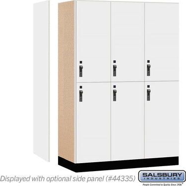18-inch Wide Premier Wood Locker - Double Tier-3 Wide - 6 Feet High - 21-inch Deep by Salsbury – Arctic White – Black Hasps by Salsbury (view 2)