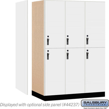 18-inch Wide Premier Wood Locker - Double Tier-3 Wide - 6 Feet High - 24-inch Deep by Salsbury – Arctic White – Black Hasps by Salsbury (view 2)