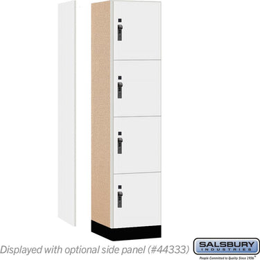 18-inch Wide Premier Wood Locker - Four Tier-1 Wide - 6 Feet High - 18-inch Deep by Salsbury – Arctic White – Black Hasps by Salsbury (view 2)