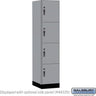 18-inch Wide Premier Wood Locker - Four Tier-1 Wide - 6 Feet High - 21-inch Deep by Salsbury – Winter Fog – Black Hasps by Salsbury