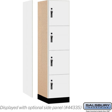 18-inch Wide Premier Wood Locker - Four Tier-1 Wide - 6 Feet High - 21-inch Deep by Salsbury – Arctic White – Black Hasps by Salsbury (view 2)