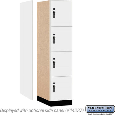 18-inch Wide Premier Wood Locker - Four Tier-1 Wide - 6 Feet High - 24-inch Deep by Salsbury – Arctic White – Black Hasps by Salsbury (view 2)