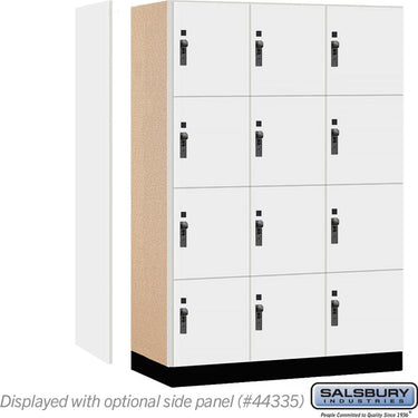 18-inch Wide Premier Wood Locker - Four Tier-3 Wide - 6 Feet High - 21-inch Deep by Salsbury – Arctic White – Black Hasps by Salsbury (view 2)