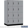 18-inch Wide Premier Wood Locker - Four Tier-3 Wide - 6 Feet High - 24-inch Deep by Salsbury – Winter Fog – Black Hasps by Salsbury