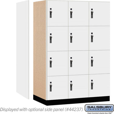 18-inch Wide Premier Wood Locker - Four Tier-3 Wide - 6 Feet High - 24-inch Deep by Salsbury – Arctic White – Black Hasps by Salsbury (view 2)