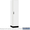 18-inch Wide Premier Wood Locker - Single Tier - 1 Wide - 6 Feet High - 18-inch Deep by Salsbury – Arctic White – Black Hasps by Salsbury