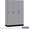 18-inch Wide Premier Wood Locker - Single Tier - 3 Wide - 6 Feet High - 18-inch Deep by Salsbury – Winter Fog – Black Hasps by Salsbury