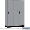 18-inch Wide Premier Wood Locker - Single Tier - 3 Wide - 6 Feet High - 21-inch Deep by Salsbury – Winter Fog – Black Hasps by Salsbury
