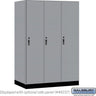 18-inch Wide Premier Wood Locker - Single Tier - 3 Wide - 6 Feet High - 24-inch Deep by Salsbury – Winter Fog – Black Hasps by Salsbury