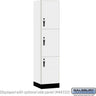 18-inch Wide Premier Wood Locker - Triple Tier-1 Wide - 6 Feet High - 18-inch Deep by Salsbury – Arctic White – Black Hasps by Salsbury
