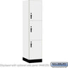 18-inch Wide Premier Wood Locker - Triple Tier-1 Wide - 6 Feet High - 21-inch Deep by Salsbury – Arctic White – Black Hasps by Salsbury