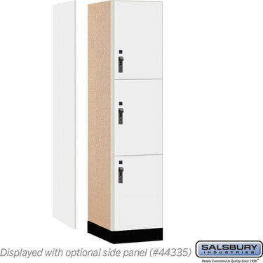18-inch Wide Premier Wood Locker - Triple Tier-1 Wide - 6 Feet High - 21-inch Deep by Salsbury – Arctic White – Black Hasps by Salsbury (view 2)