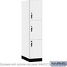 18-inch Wide Premier Wood Locker - Triple Tier-1 Wide - 6 Feet High - 24-inch Deep by Salsbury – Arctic White – Black Hasps by Salsbury