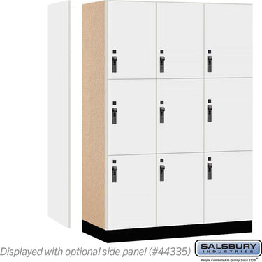 18-inch Wide Premier Wood Locker - Triple Tier-3 Wide - 6 Feet High - 21-inch Deep by Salsbury – Arctic White – Black Hasps by Salsbury (view 2)
