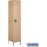 18-inch Wide Single Tier Standard Metal Locker - 1 Wide - 6 Feet High - 18-inch Deep by Salsbury – Tan – Assembled by Salsbury