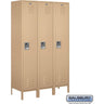 18-inch Wide Single Tier Standard Metal Locker - 3 Wide - 6 Feet High - 18-inch Deep by Salsbury – Tan – Assembled by Salsbury