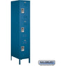 18-inch Wide Triple Tier Standard Metal Locker - 1 Wide - 6 Feet High - 21-inch Deep by Salsbury – Blue – Assembled by Salsbury