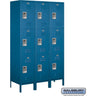 18-inch Wide Triple Tier Standard Metal Locker - 3 Wide - 6 Feet High - 18-inch Deep by Salsbury – Blue – Assembled by Salsbury