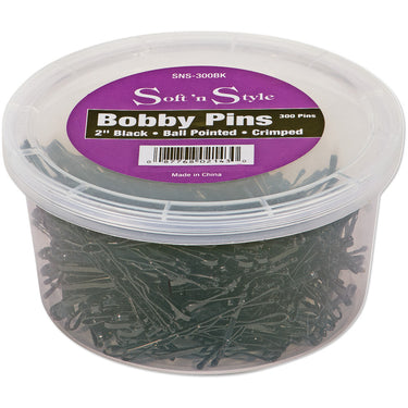 2" Black Bobby Pins / 300 Pack by Soft n Style