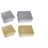 2 Piece Metallic Tins - Silver Rectangle - 5" x 3 5/8" x 1 5/8" / 48  Pack