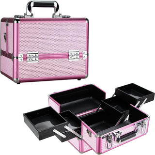 2-Tier Professional Cosmetic Case with Accordion Trays - Pink by TruCase