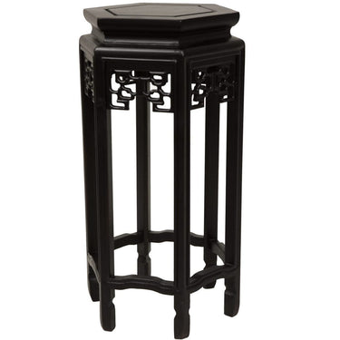 20" Rosewood Hexagon Plant Stand by East-West Furnishings