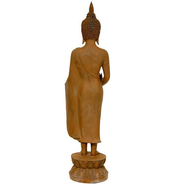 21" Thai Standing Gebon Buddha Statue /Rust Patina by East-West Furnishings
