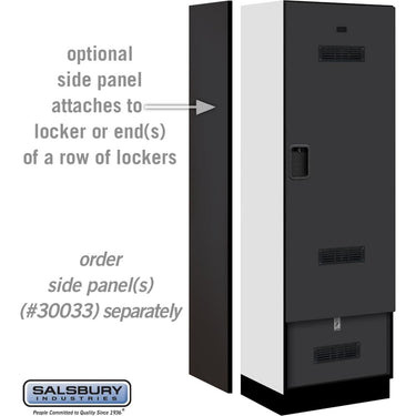 24-inch Wide Designer Wood Gear Locker - 6 Feet High - 18-inch Deep by Salsbury – Black – Hasps by Salsbury (view 2)