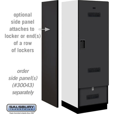 24-inch Wide Designer Wood Gear Locker - 6 Feet High - 24-inch Deep by Salsbury – Black – Hasps by Salsbury (view 2)