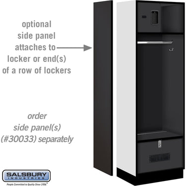 24-inch Wide Designer Wood Open Access Locker - 6 Feet High - 18-inch Deep by Salsbury – Black – Hasps by Salsbury (view 2)