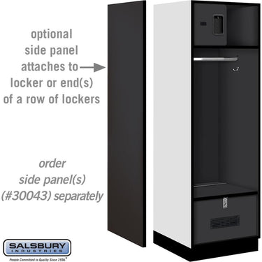 24-inch Wide Designer Wood Open Access Locker - 6 Feet High - 24-inch Deep by Salsbury – Black – Hasps by Salsbury (view 2)
