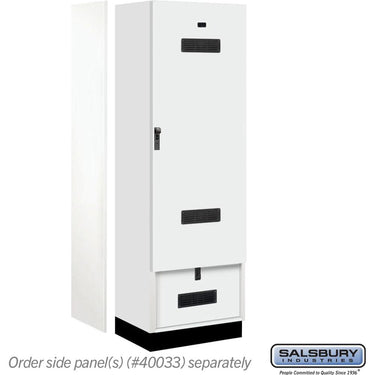 24-inch Wide Premier Wood Gear Locker - 6 Feet High - 18-inch Deep by Salsbury – Arctic White – Black Hasps by Salsbury (view 2)
