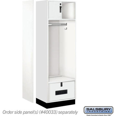 24-inch Wide Premier Wood Open Access Locker - 6 Feet High - 18-inch Deep by Salsbury – Arctic White – Black Hasps by Salsbury (view 2)
