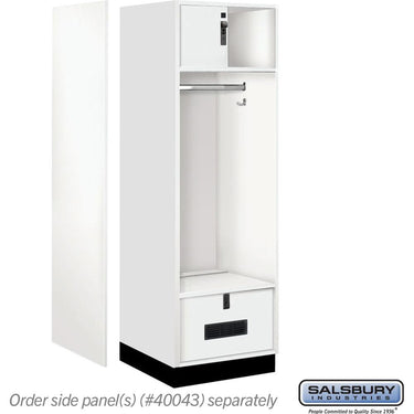 24-inch Wide Premier Wood Open Access Locker - 6 Feet High - 24-inch Deep by Salsbury – Arctic White – Black Hasps by Salsbury (view 2)