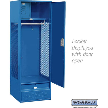 24-inch Wide Standard Gear Metal Locker - 6 Feet High - 18-inch Deep by Salsbury – Blue – Assembled by Salsbury (view 2)