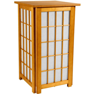 27" Tall Hokkaido End Table Shoji Lamp - Natural, Honey, Rosewood or Black by East-West Furnishings