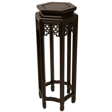 28" Rosewood Hexagon Plant Stand by East-West Furnishings