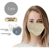 3-Layers Cloth Face Masks - Tan Color (Medium Size) - Breathable, Water-Resistant, Multi-Use - Pack of 2
