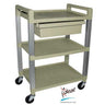 3 Shelf Poly Cart with Drawer / 21"x15"x30" by Ideal Products (UC320D)