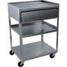 3 Shelf Stainless Steel Cart with Drawer / 21"x16"x30" by Ideal Products (MC21D)
