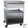 3 Shelf Stainless Steel Cart with Drawer and Cabinet / 21"x16"x30" by Ideal Products (MCC21D)